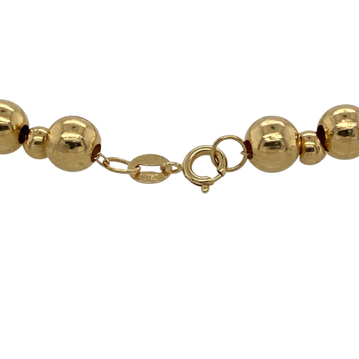 Add timeless elegance to your jewellery collection with this pre-owned 9ct yellow gold ball link bracelet, featuring an attractive combination of polished gold beads for a distinctive and versatile design.

Design: The bracelet showcases an elegant ball link pattern with alternating polished gold beads measuring approximately 3mm and 5mm in diameter. The varied bead sizes create a stylish textured look while maintaining a classic and sophisticated appearance suitable for everyday wear or special occasions.