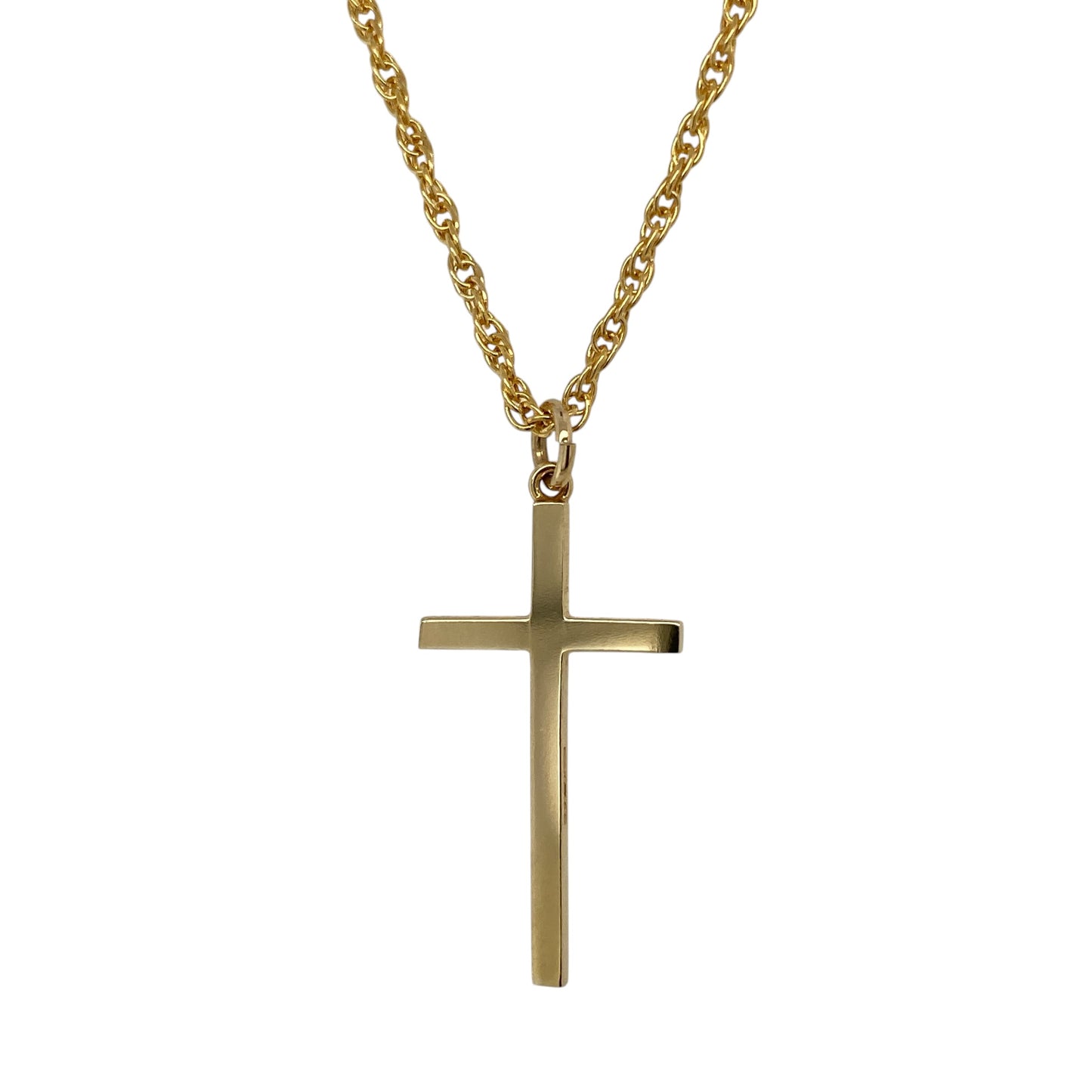 9ct Gold Plain Cross 15" Necklace