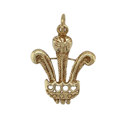 9ct Gold Welsh Three Feathers Pendant
