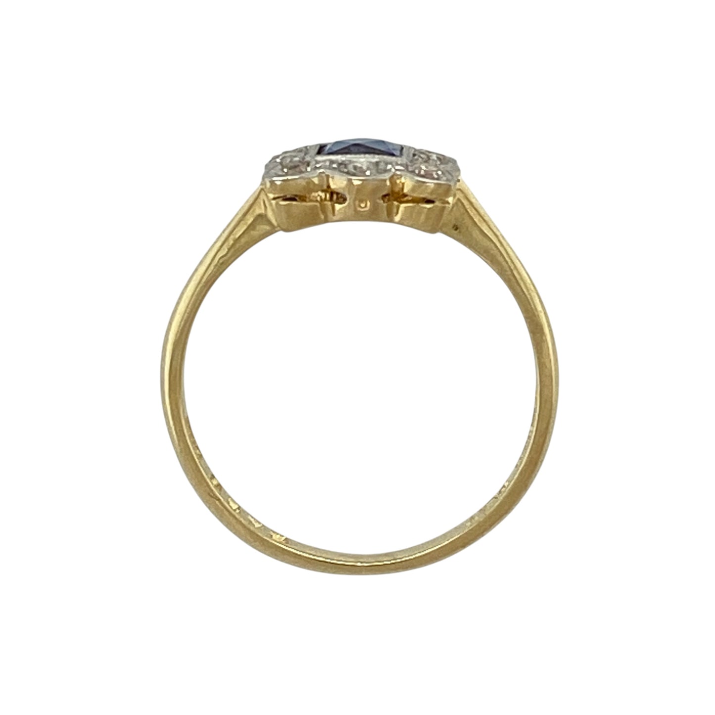18ct Gold & Platinum Diamond & Sapphire Cluster Ring