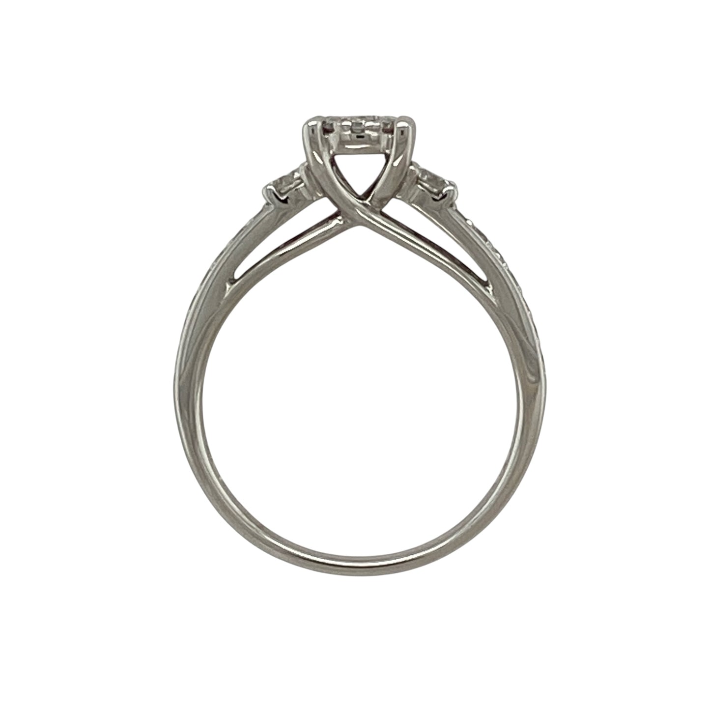 9ct White Gold & Diamond Cluster Ring