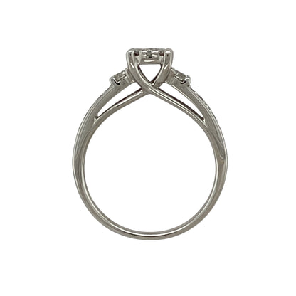 9ct White Gold & Diamond Cluster Ring
