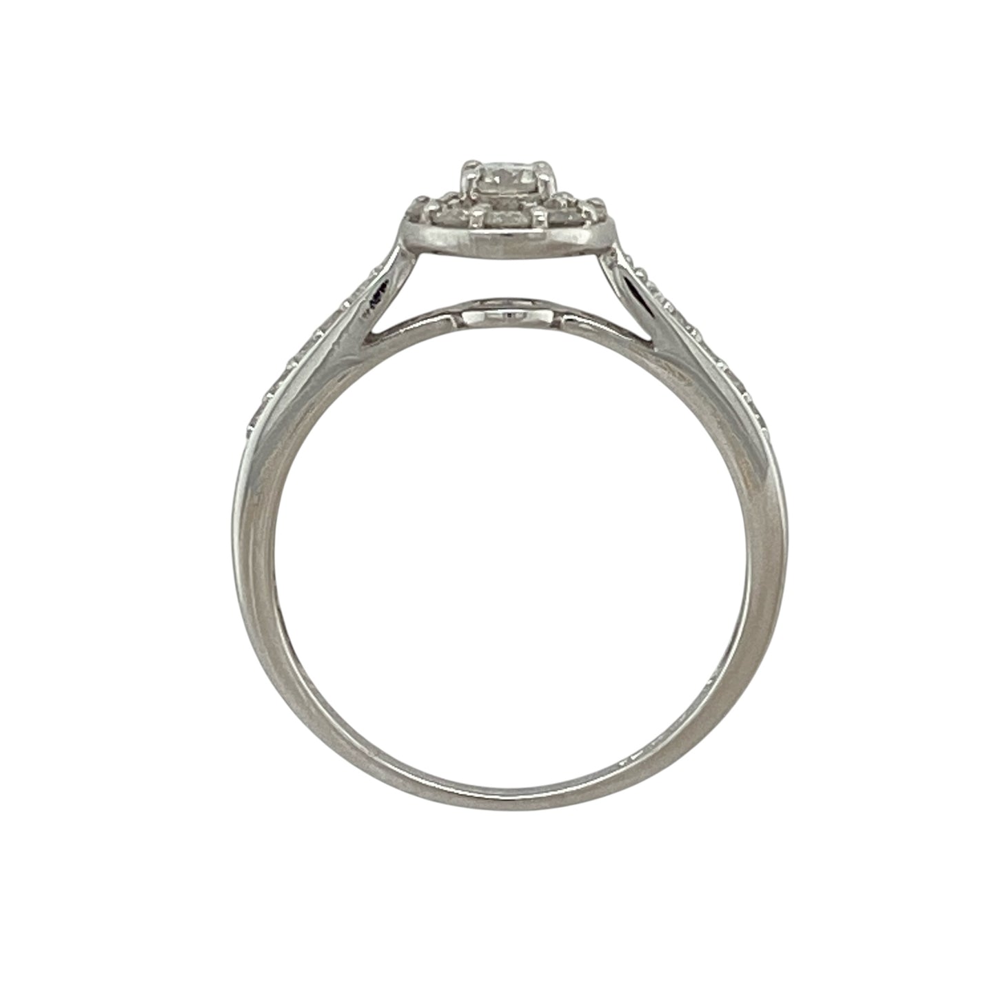 9ct White Gold & Diamond Cluster Ring