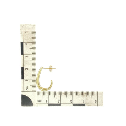 9ct Gold & Diamond Curved Bar Stud Earrings