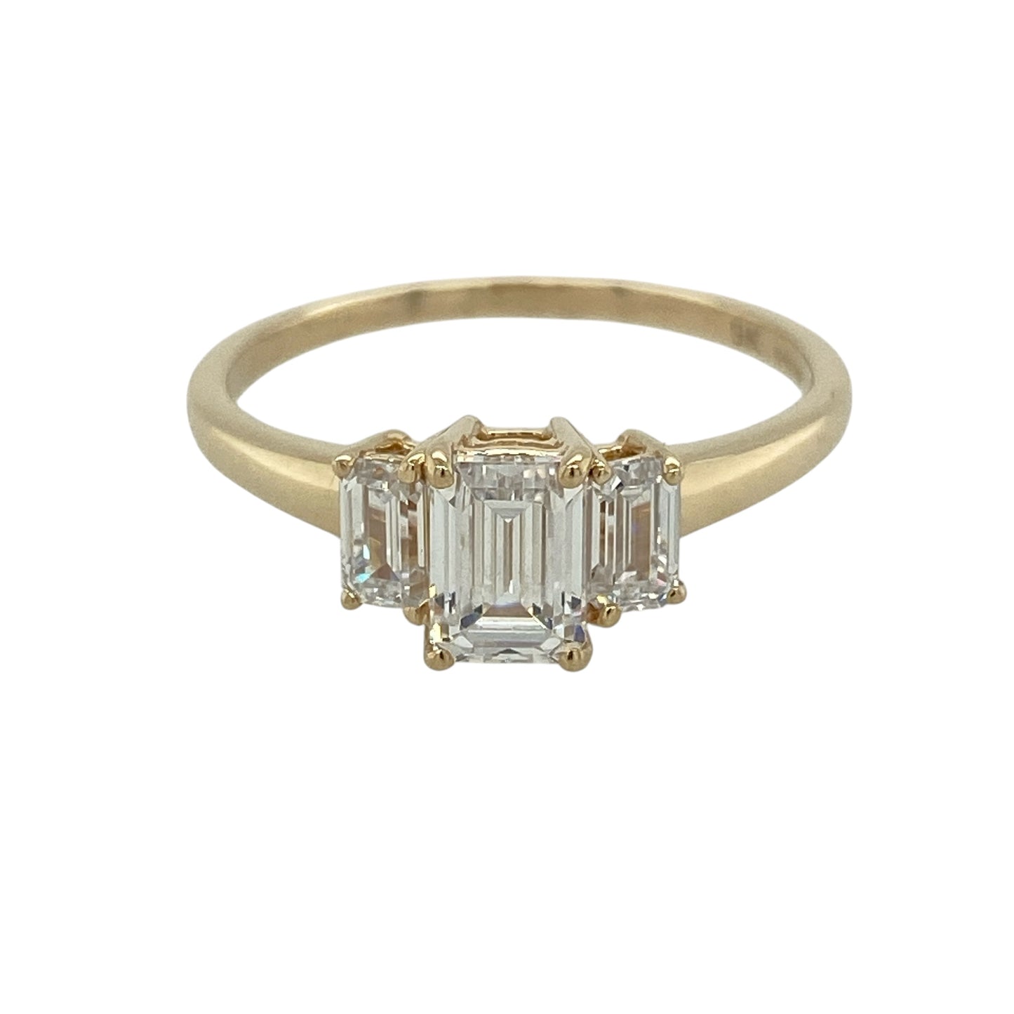 9ct Gold & Cubic Zirconia Trilogy Ring