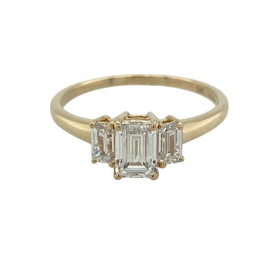 9ct Gold & Cubic Zirconia Trilogy Ring