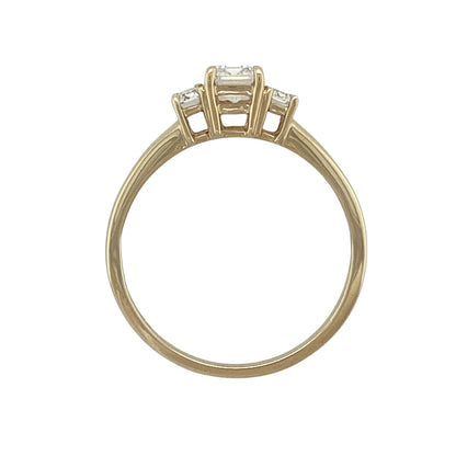 9ct Gold & Cubic Zirconia Trilogy Ring