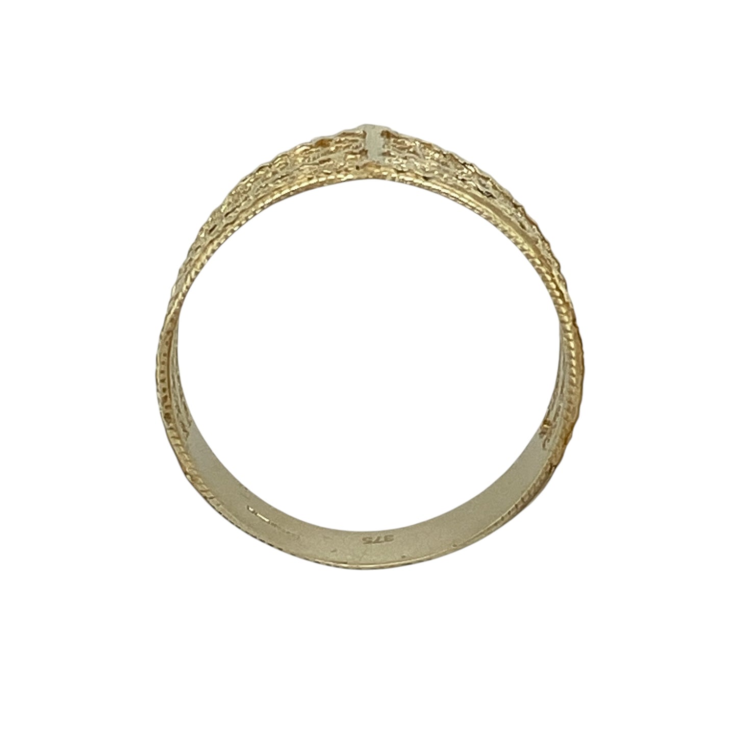 9ct Gold Open Filigree Wide Wishbone Ring
