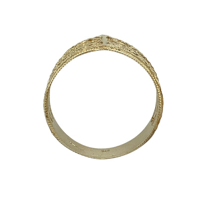 9ct Gold Open Filigree Wide Wishbone Ring