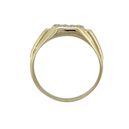 9ct Gold & Cubic Zirconia Watch Style Signet Ring