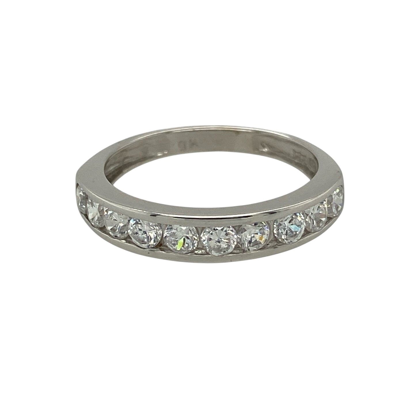 9ct White Gold & Cubic Zirconia Band Ring