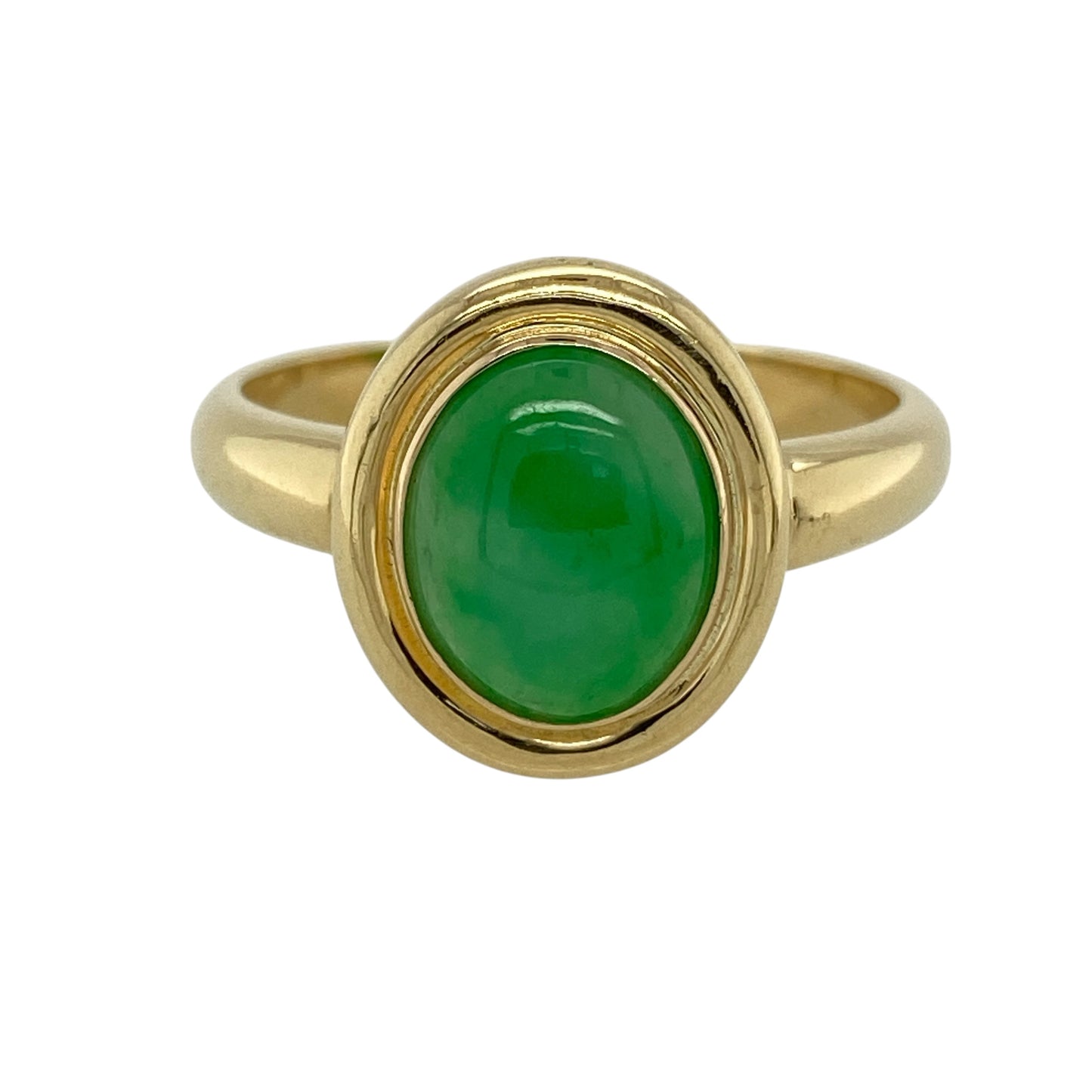 18ct Gold & Jade Oval Ring