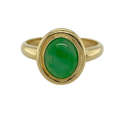 18ct Gold & Jade Oval Ring