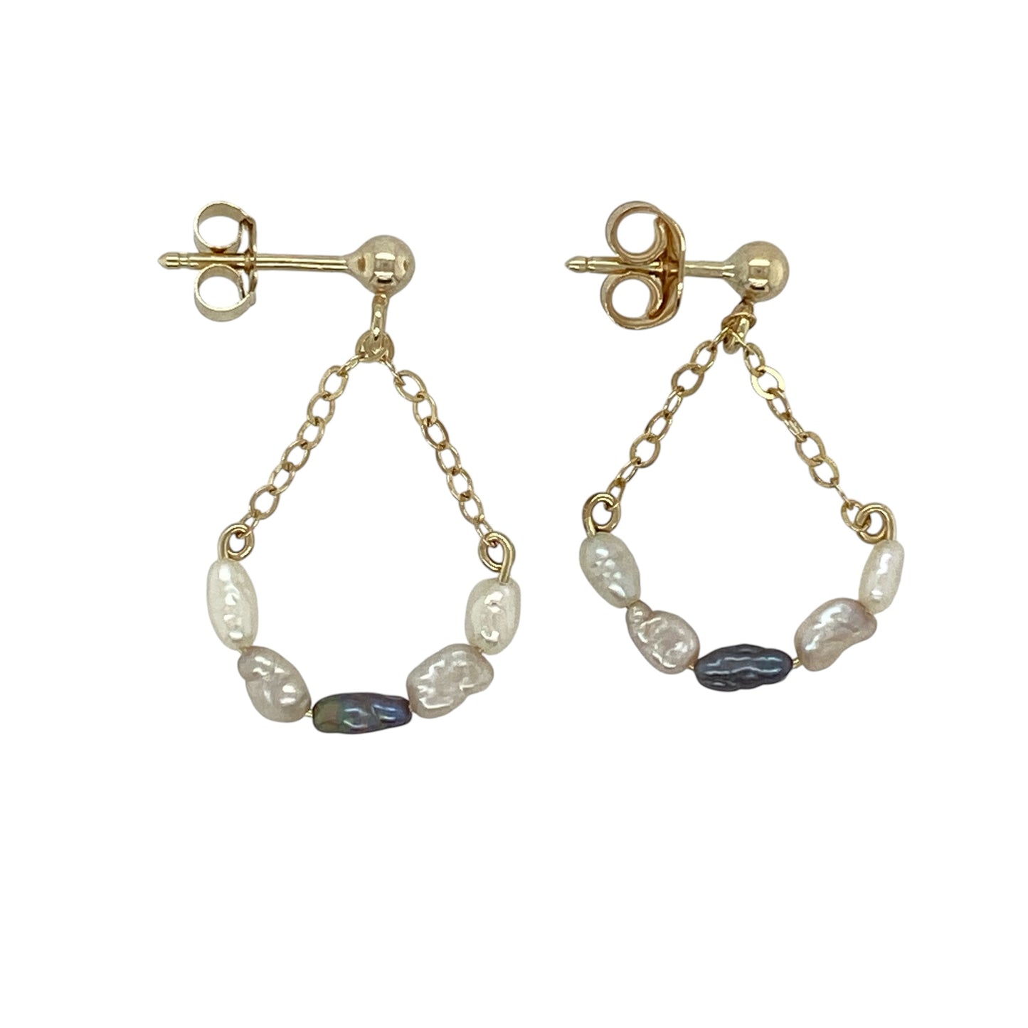 9ct Gold & Blister Pearl Drop Earrings
