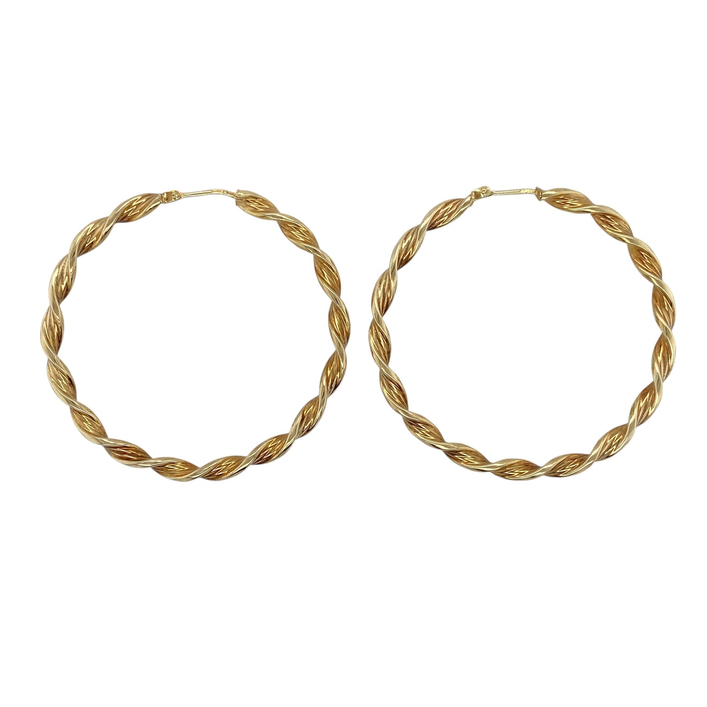 9ct Gold Twisted Hoop Creole Earrings