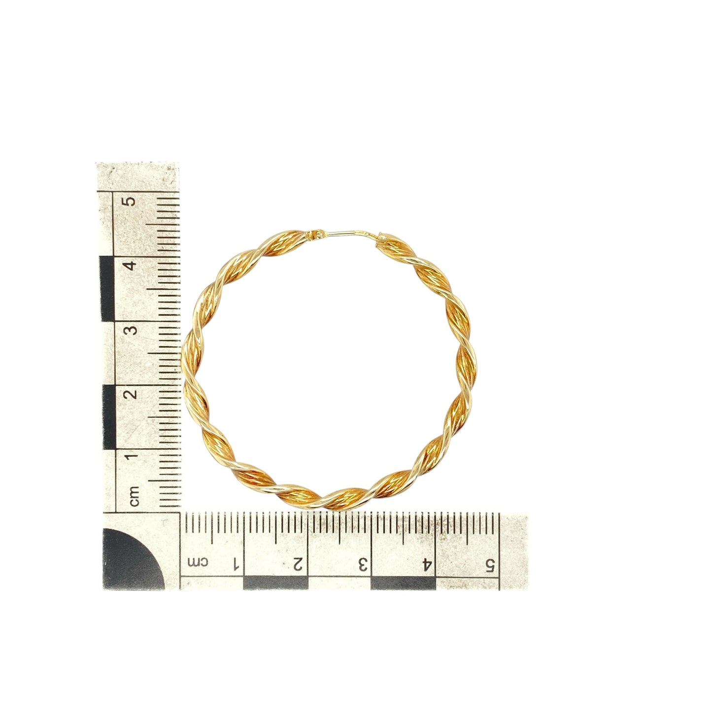 9ct Gold Twisted Hoop Creole Earrings