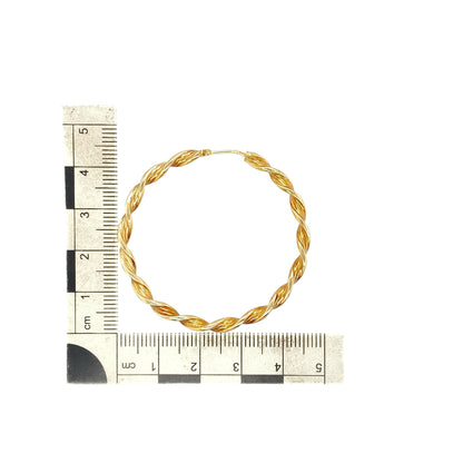 9ct Gold Twisted Hoop Creole Earrings