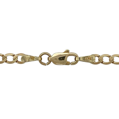 Complete your jewellery collection with this pre-owned 9ct yellow gold 20-inch curb chain, featuring a timeless design that is perfect for everyday wear or pairing with your favourite pendant.

Design: This classic chain features traditional curb links that lie smoothly against the neckline for a comfortable and stylish fit. Measuring approximately 3mm wide, it offers a versatile profile with enough presence to be worn alone while also making an excellent choice for displaying a suitable pendant.