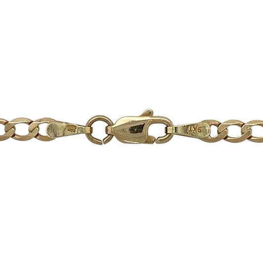 Complete your jewellery collection with this pre-owned 9ct yellow gold 20-inch curb chain, featuring a timeless design that is perfect for everyday wear or pairing with your favourite pendant.

Design: This classic chain features traditional curb links that lie smoothly against the neckline for a comfortable and stylish fit. Measuring approximately 3mm wide, it offers a versatile profile with enough presence to be worn alone while also making an excellent choice for displaying a suitable pendant.