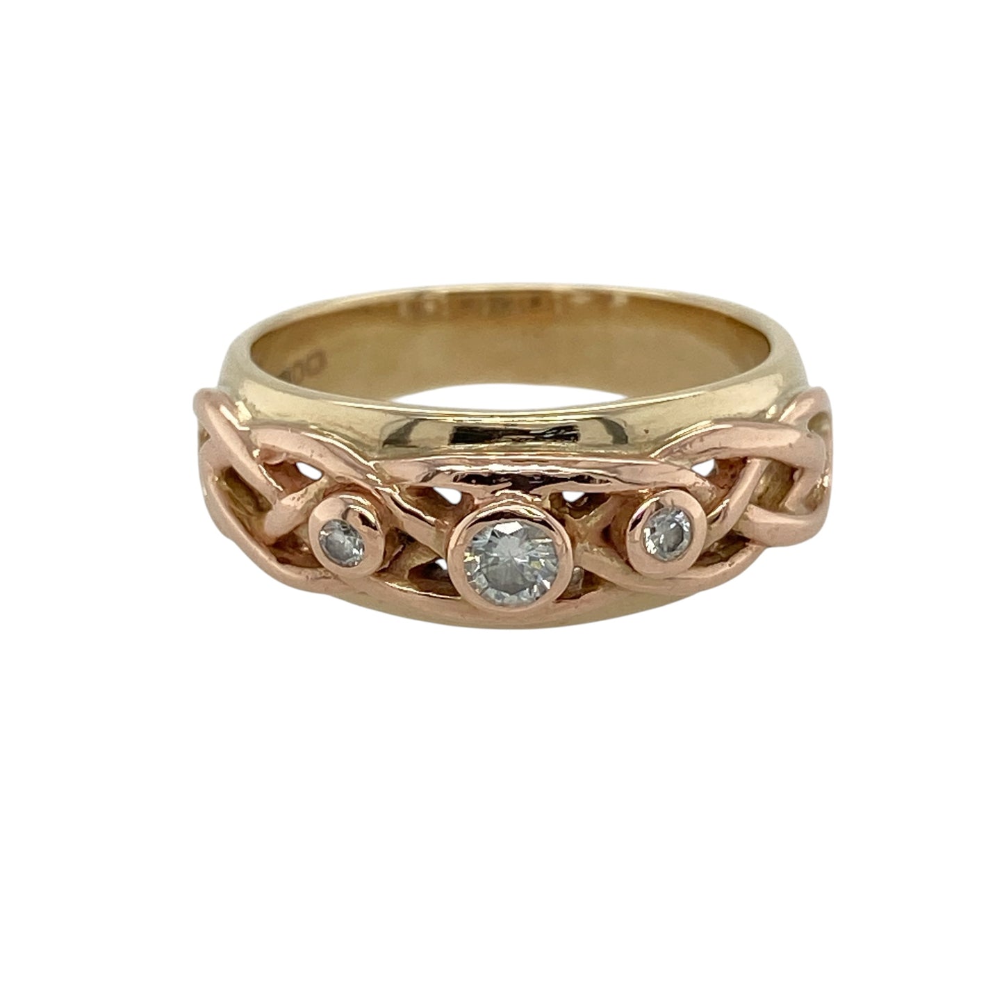 9ct Gold & Diamond Clogau Trilogy Celtic Knot Band Ring
