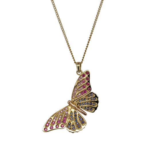 9ct Gold Clogau Butterfly 18" Necklace