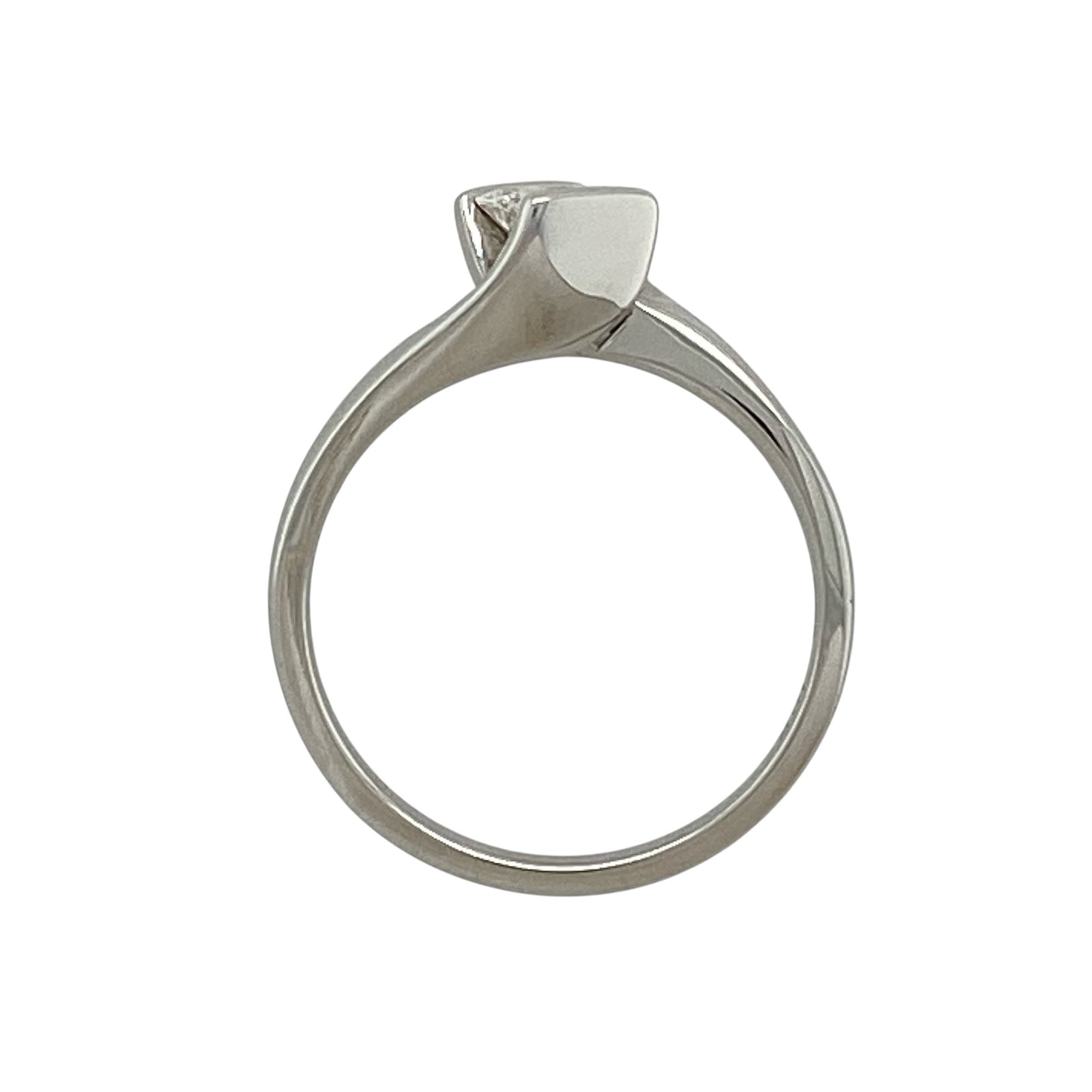 18ct White Gold & Diamond Solitaire Twist Ring