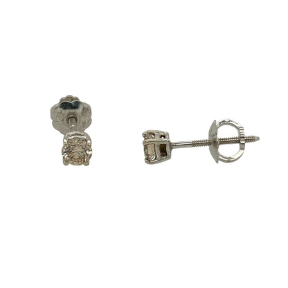 14ct White Gold & Diamond Stud Earrings