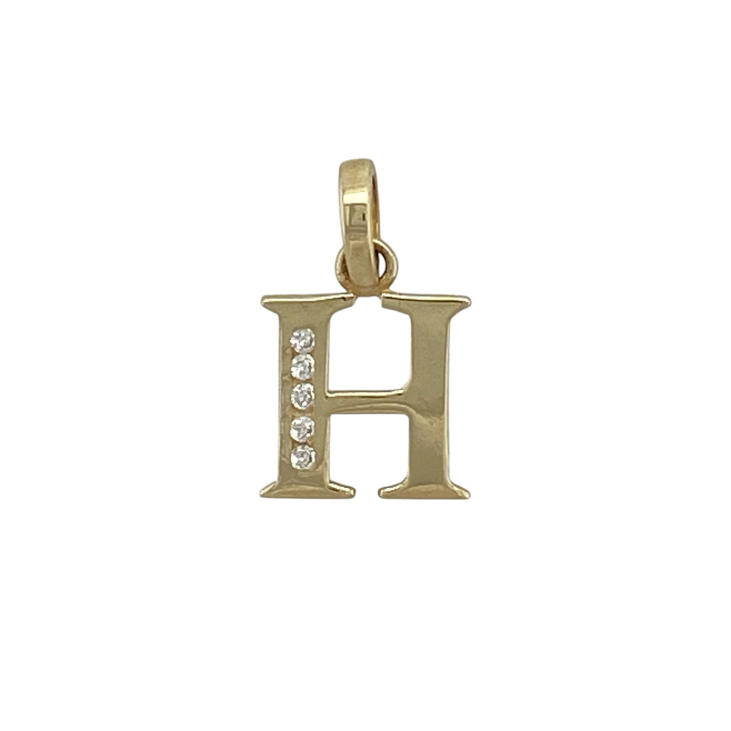 9ct Gold & Diamond Initial 'H' Pendant