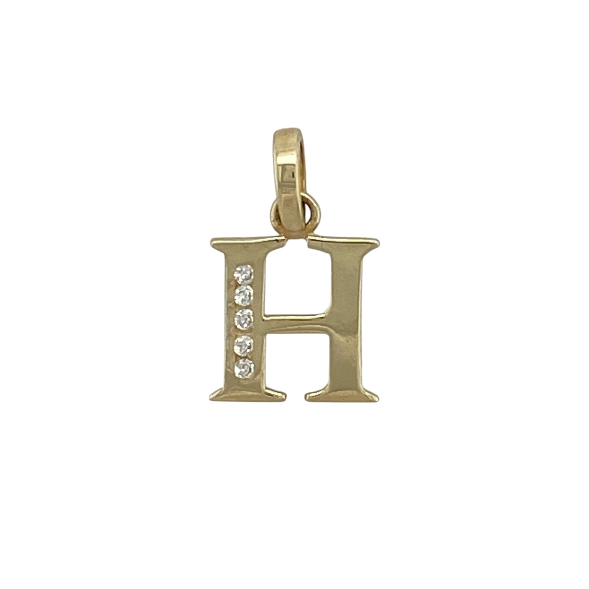 9ct Gold & Diamond Initial 'H' Pendant