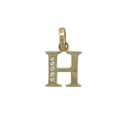 9ct Gold & Diamond Initial 'H' Pendant