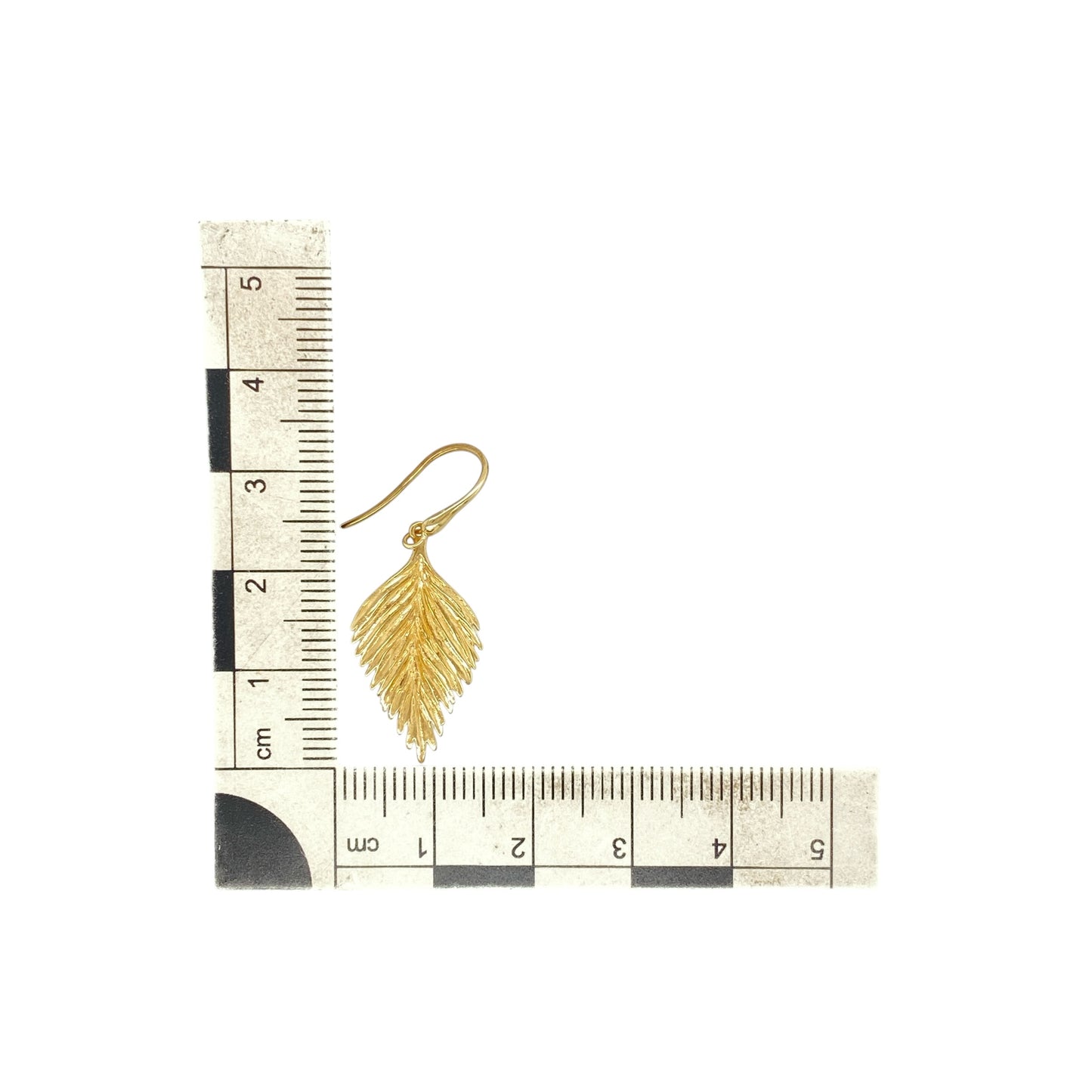 9ct Gold Leaf Drop Earrings