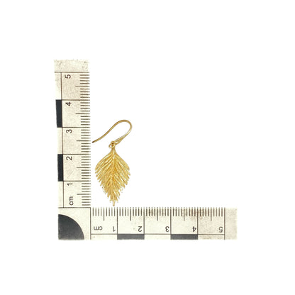 9ct Gold Leaf Drop Earrings