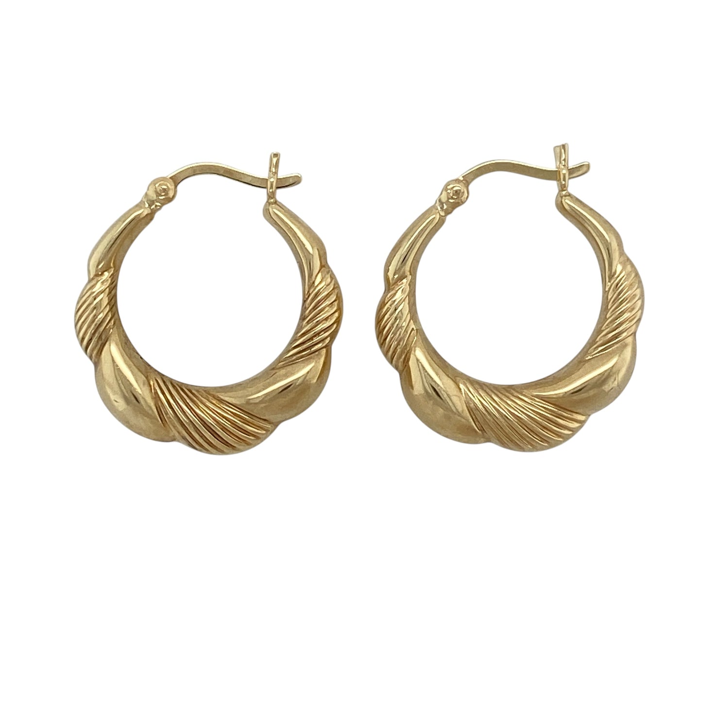 9ct Gold Twisted Hoop Creole Earrings