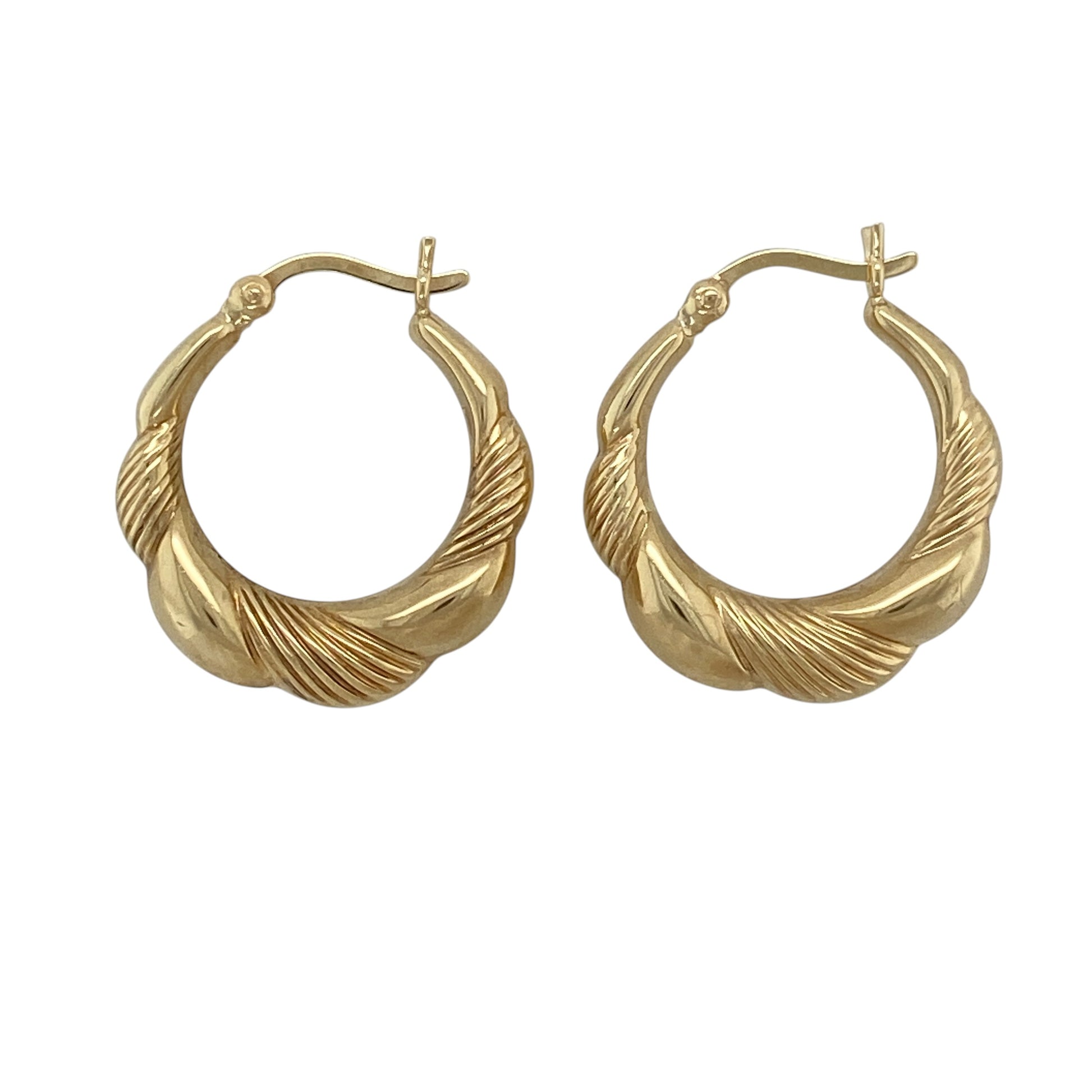 9ct Gold Twisted Hoop Creole Earrings