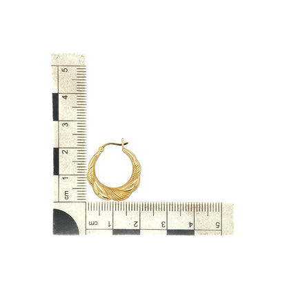 9ct Gold Twisted Hoop Creole Earrings