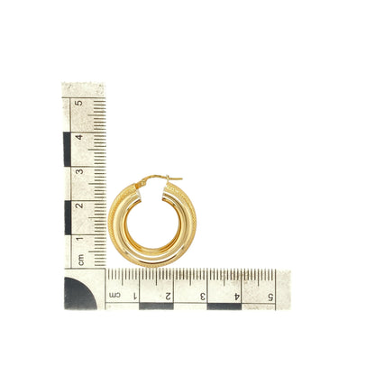 9ct Gold Textured Hoop Creole Earrings
