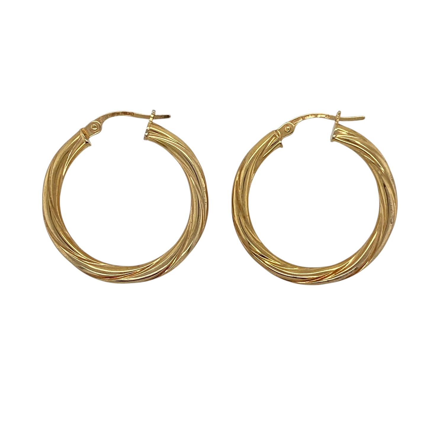 9ct Gold Twisted Hoop Creole Earrings
