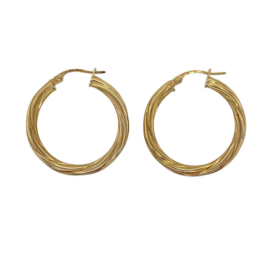 9ct Gold Twisted Hoop Creole Earrings