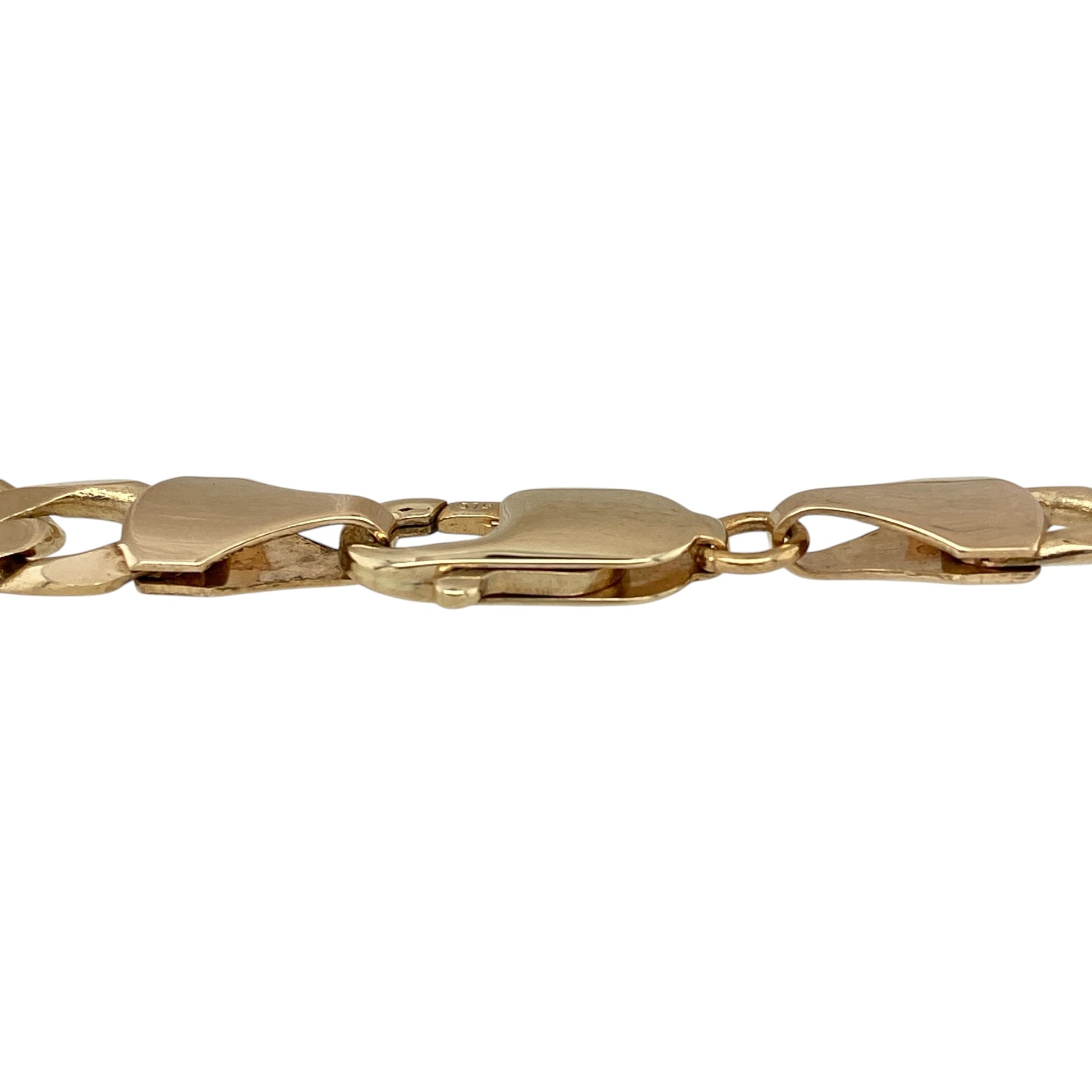 Add bold, timeless style to your jewellery collection with this pre-owned 9ct yellow gold 8.5-inch identity curb bracelet, featuring substantial curb links and a classic identity plate design.

Design: This impressive bracelet showcases a traditional identity style with broad curb links, creating a bold and substantial appearance on the wrist. The classic design offers timeless appeal and makes the bracelet suitable for everyday wear, special occasions or pairing with other yellow gold jewellery.