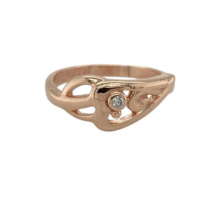 9ct Gold & Diamond Clogau Celtic Heart Style Ring