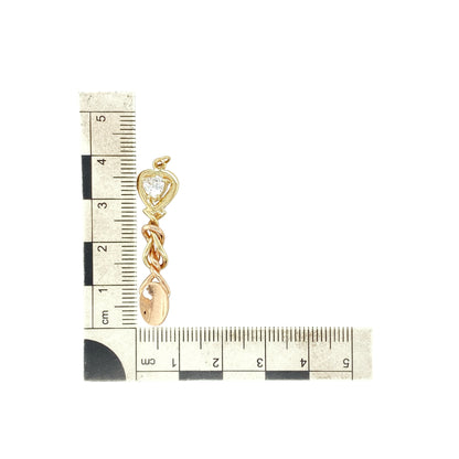 9ct Gold & Cubic Zirconia Heart Clogau Lovespoon Pendant