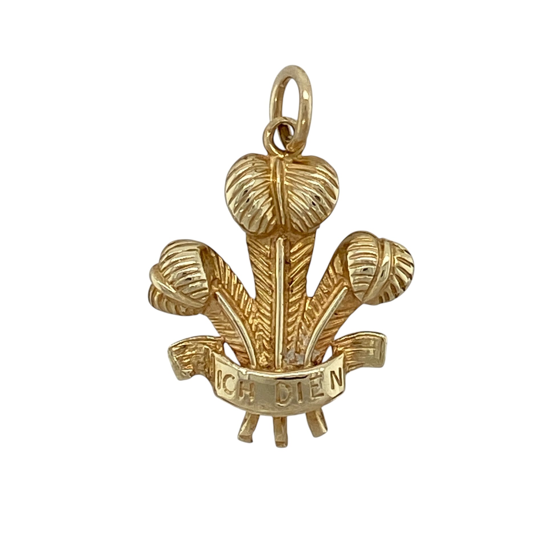 9ct Gold Welsh Three Feathers Pendant