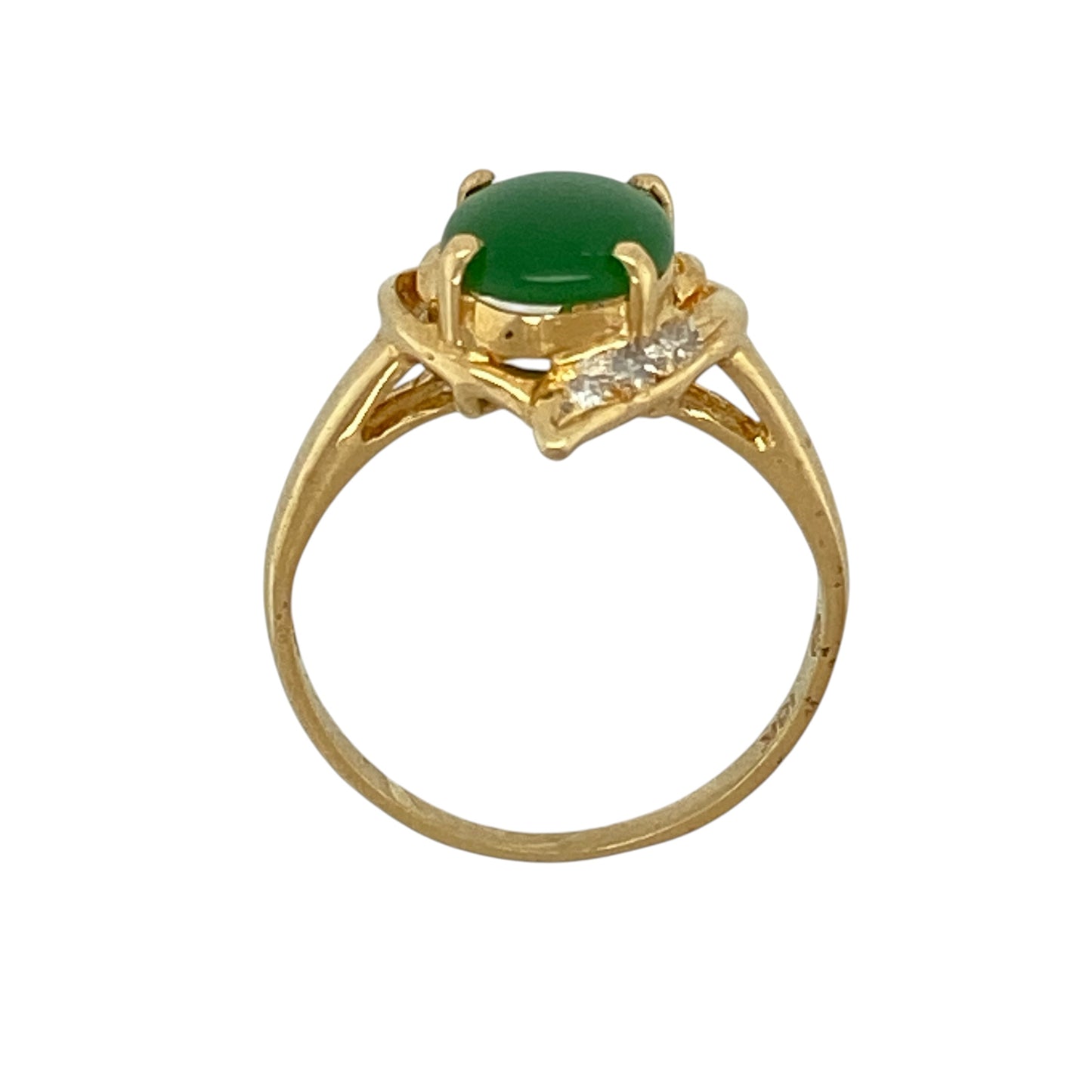 18ct Gold Diamond & Jade Dress Ring