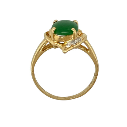 18ct Gold Diamond & Jade Dress Ring