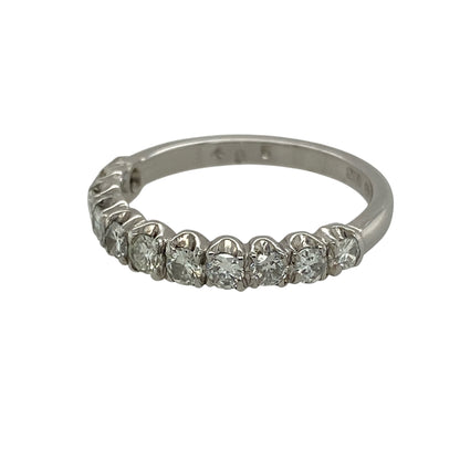 Add timeless sparkle and refined elegance to your fine jewellery collection with this pre-owned 18ct white gold diamond band ring, featuring approximately 0.44ct of diamond content in a classic and versatile design.

Design: The ring showcases an elegant diamond-set band design measuring approximately 3mm wide across the front. Its refined proportions and sparkling diamond detailing create a timeless appearance suitable for everyday wear, special occasions or pairing alongside other rings.