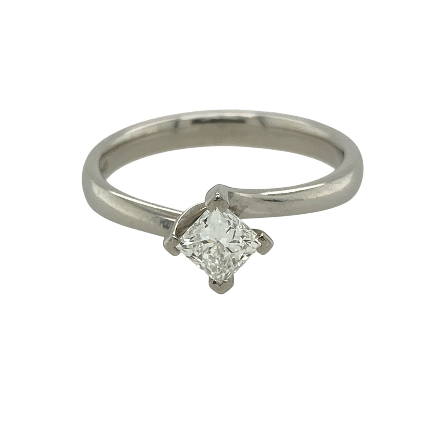 Platinum & Diamond Solitaire Twist Ring