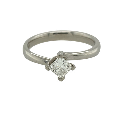 Platinum & Diamond Solitaire Twist Ring