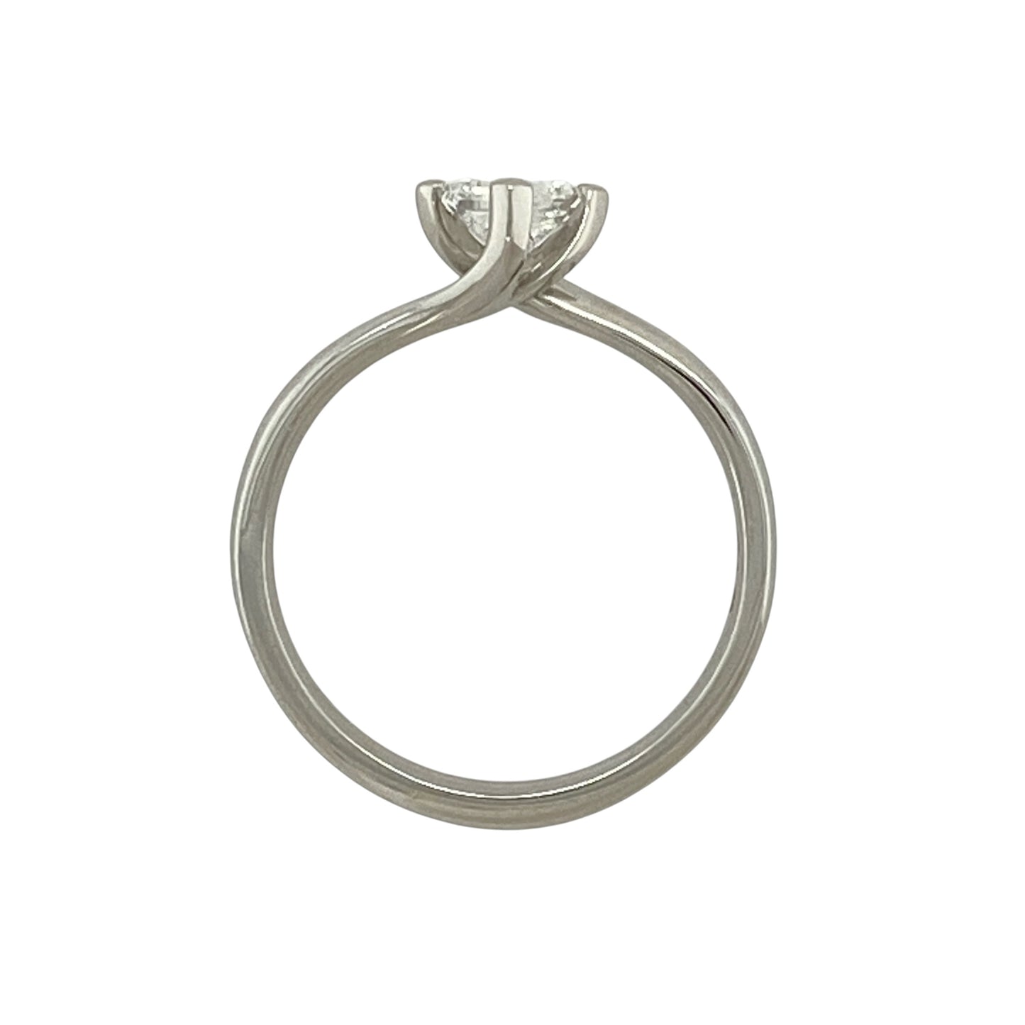 Platinum & Diamond Solitaire Twist Ring
