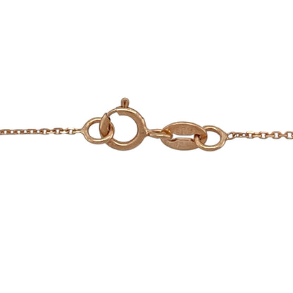 9ct Gold & Diamond Open Heart 16" Necklace