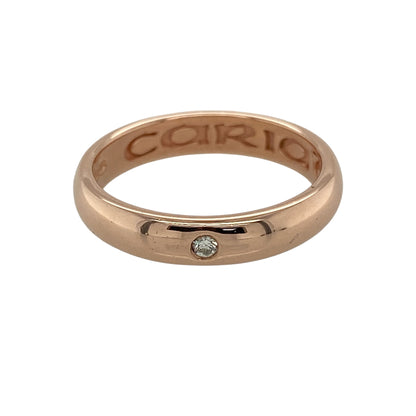 9ct Gold & Diamond Clogau Cariad 4mm Wedding Band Ring